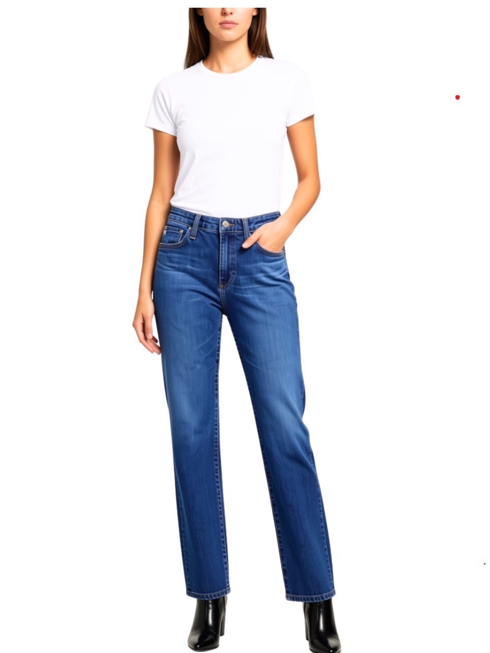 Adriano Goldschmied with Alexa Chung-Classic High-Rise Slim Straight Leg Jeans